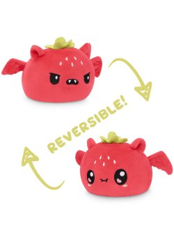 Reversible Strawberry Bat Plushie - TeeTurtle